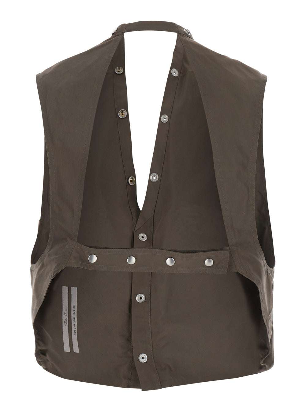 Grey Vest With V-Neck And Cargo Pockets Cotton Man Polyester Blazers