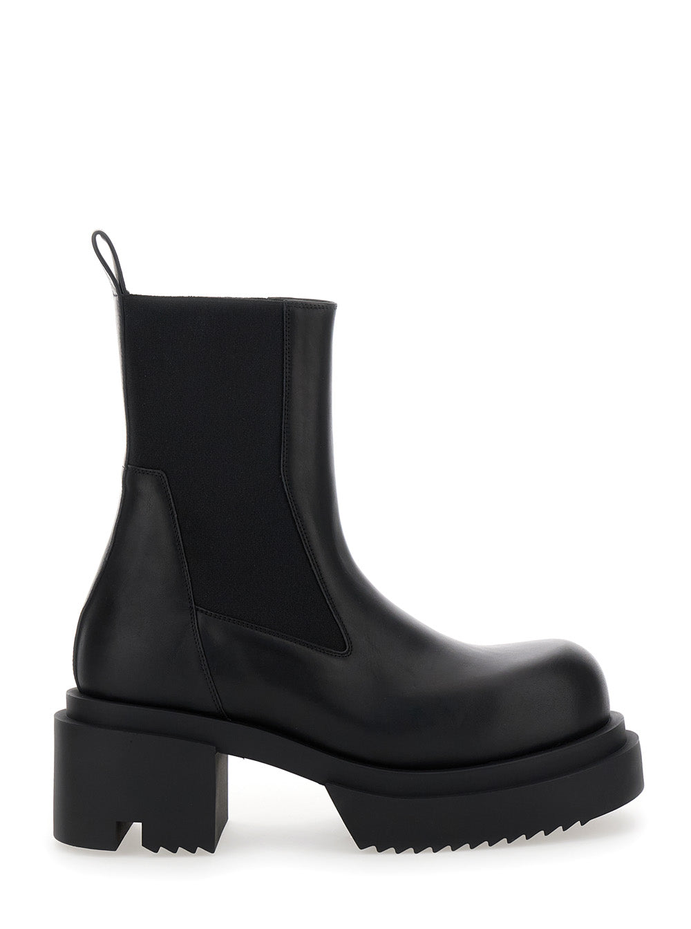 Beatle Bogun Black Ankle Boots With Chunky Sole Leather Woman Calf