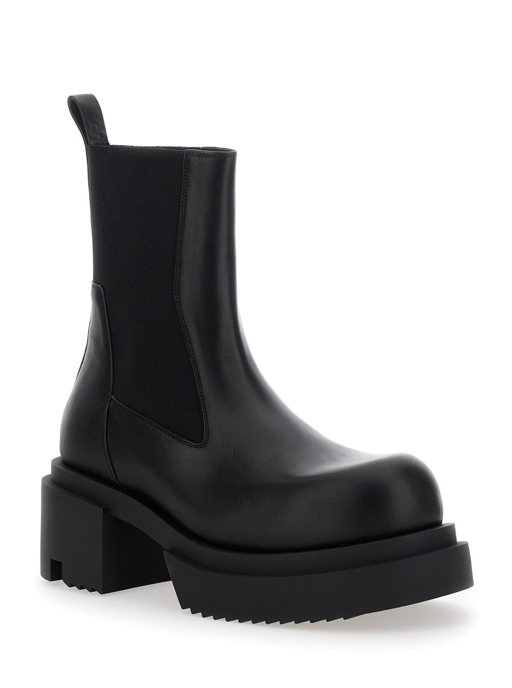 Beatle Bogun Black Ankle Boots With Chunky Sole Leather Woman Calf