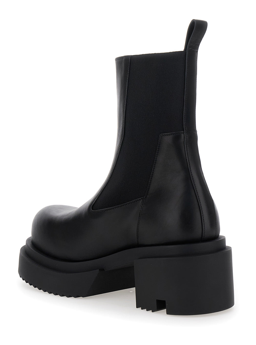 Beatle Bogun Black Ankle Boots With Chunky Sole Leather Woman Calf