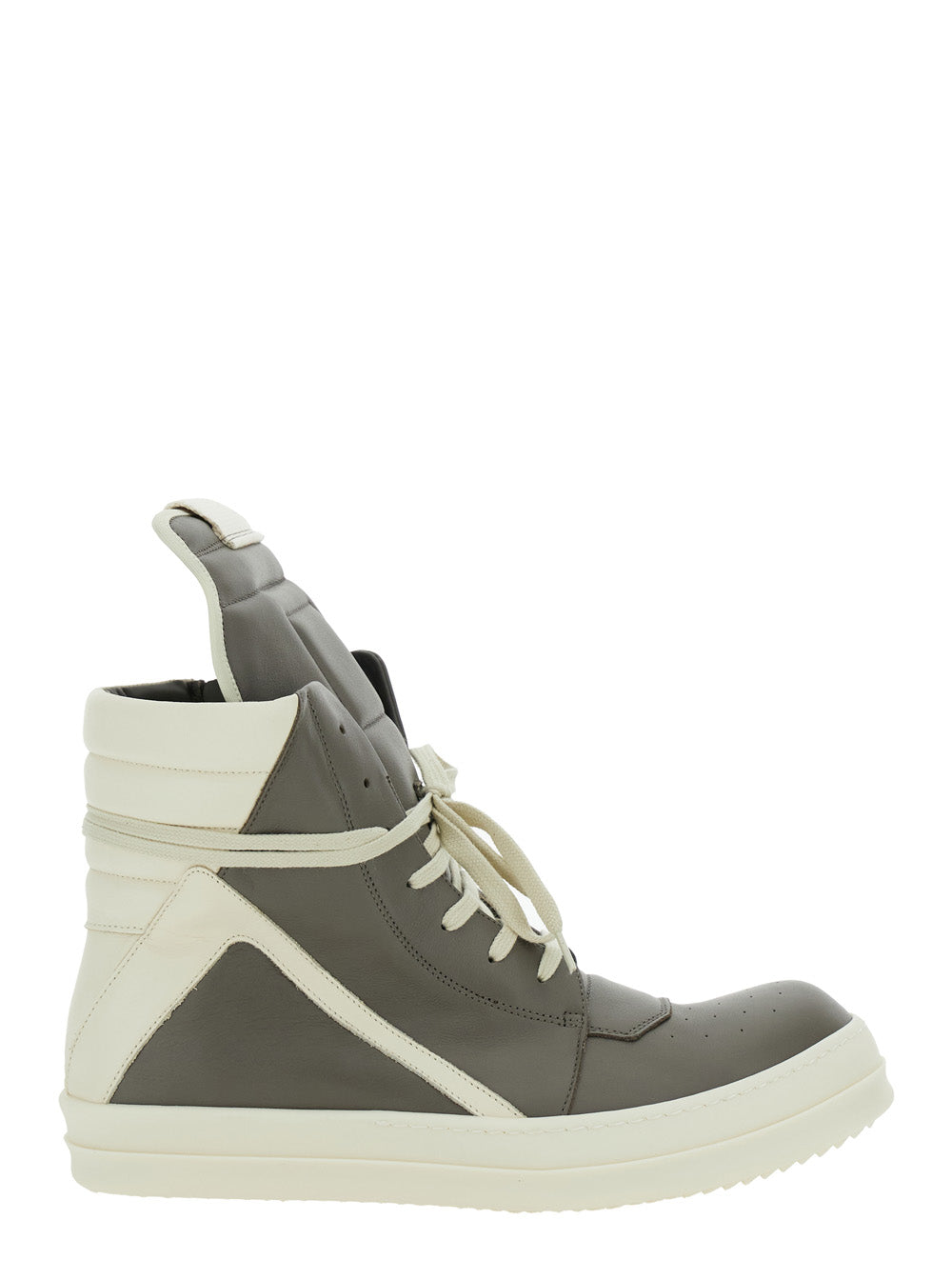 Geobasket Beige Sneakers With Side Zip Leather Man Cow
