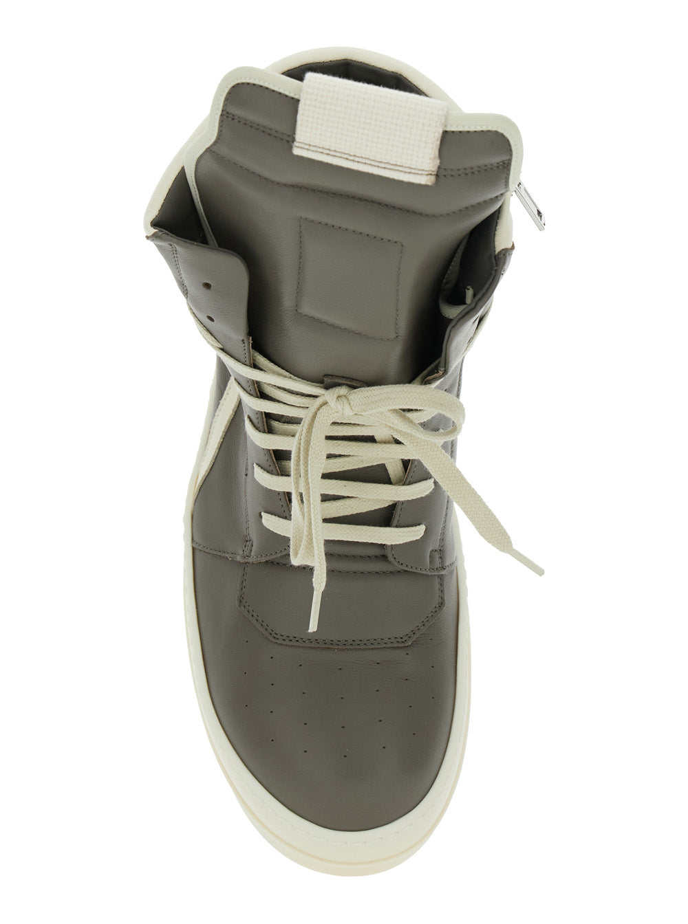 Geobasket Beige Sneakers With Side Zip Leather Man Cow