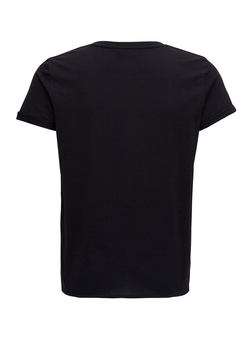 Black T-shirt with Logo Cotton Tshirts And Polo Shirts