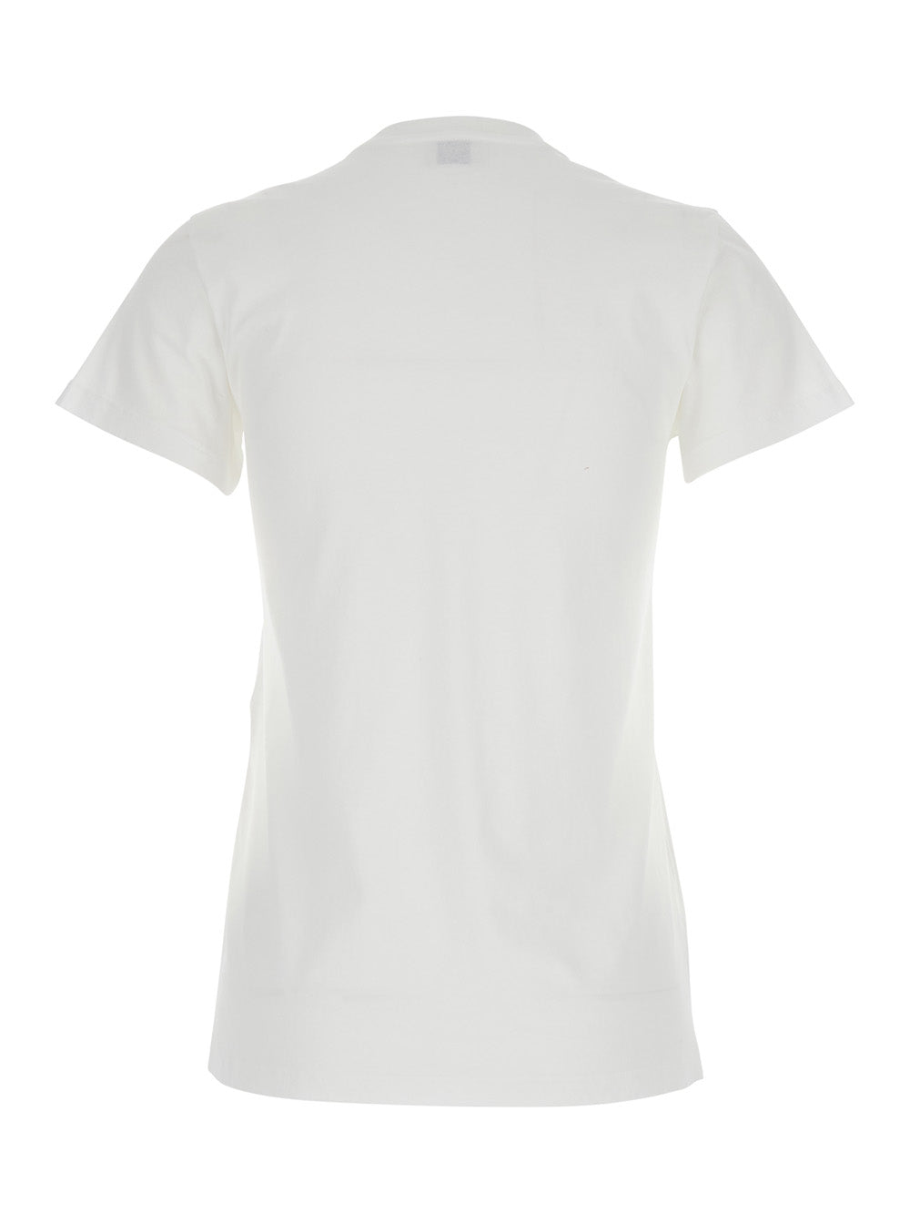 White T-Shirt with Graphic Print on the Front in Cotton Woman Tshirts And Polo Shirts