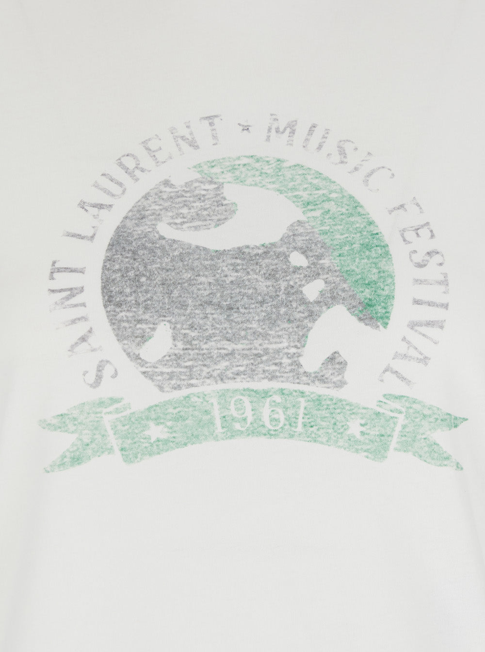 White T-Shirt with Graphic Print on the Front in Cotton Woman Tshirts And Polo Shirts