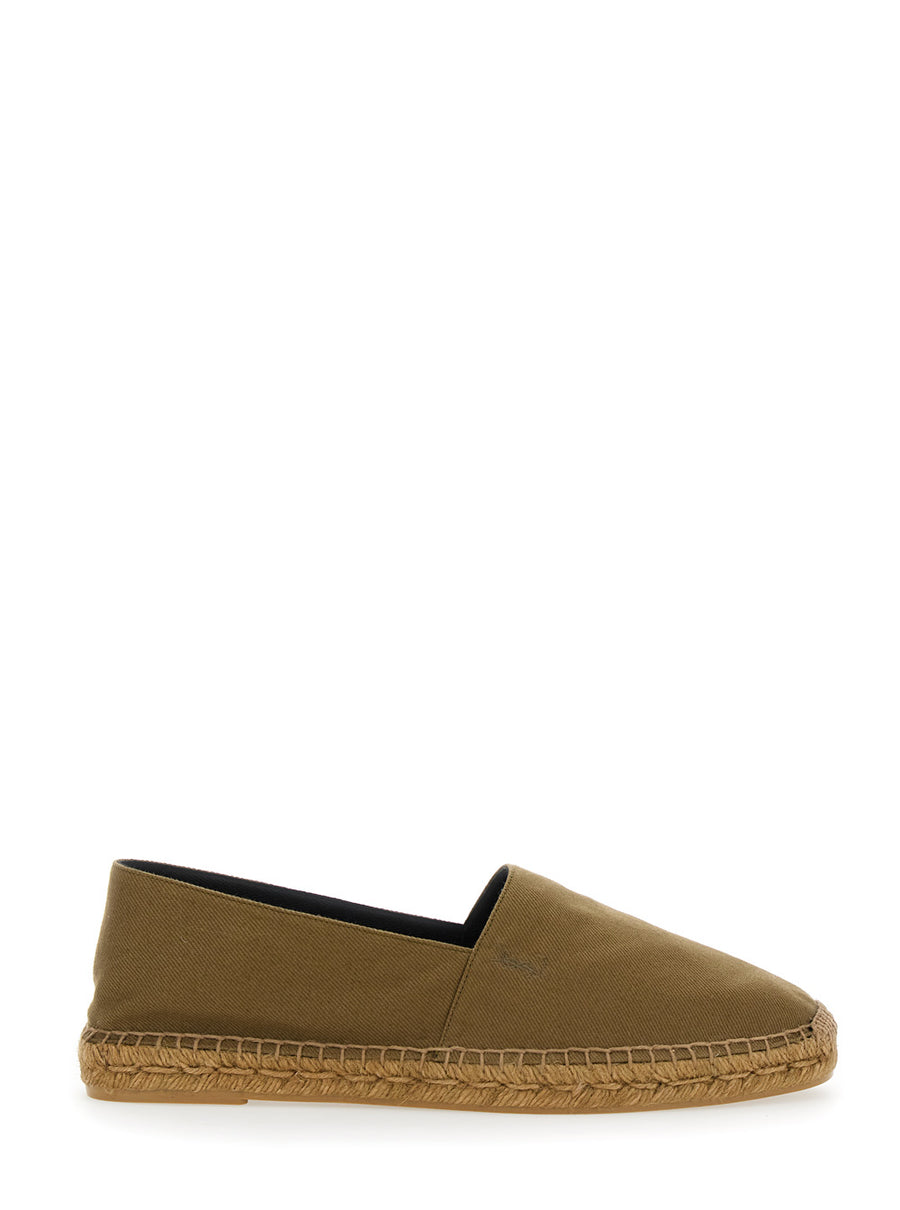 Brown Espadrilles With Cassandre Embroidery Cotton Shoe