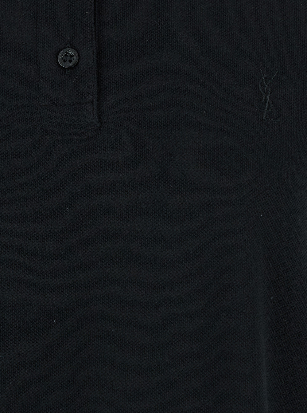 Black Sleeveless Polo Shirt With Classic Collar And Cassandre Embroidery On The Front Cotton Woman Polyester Tshirts
