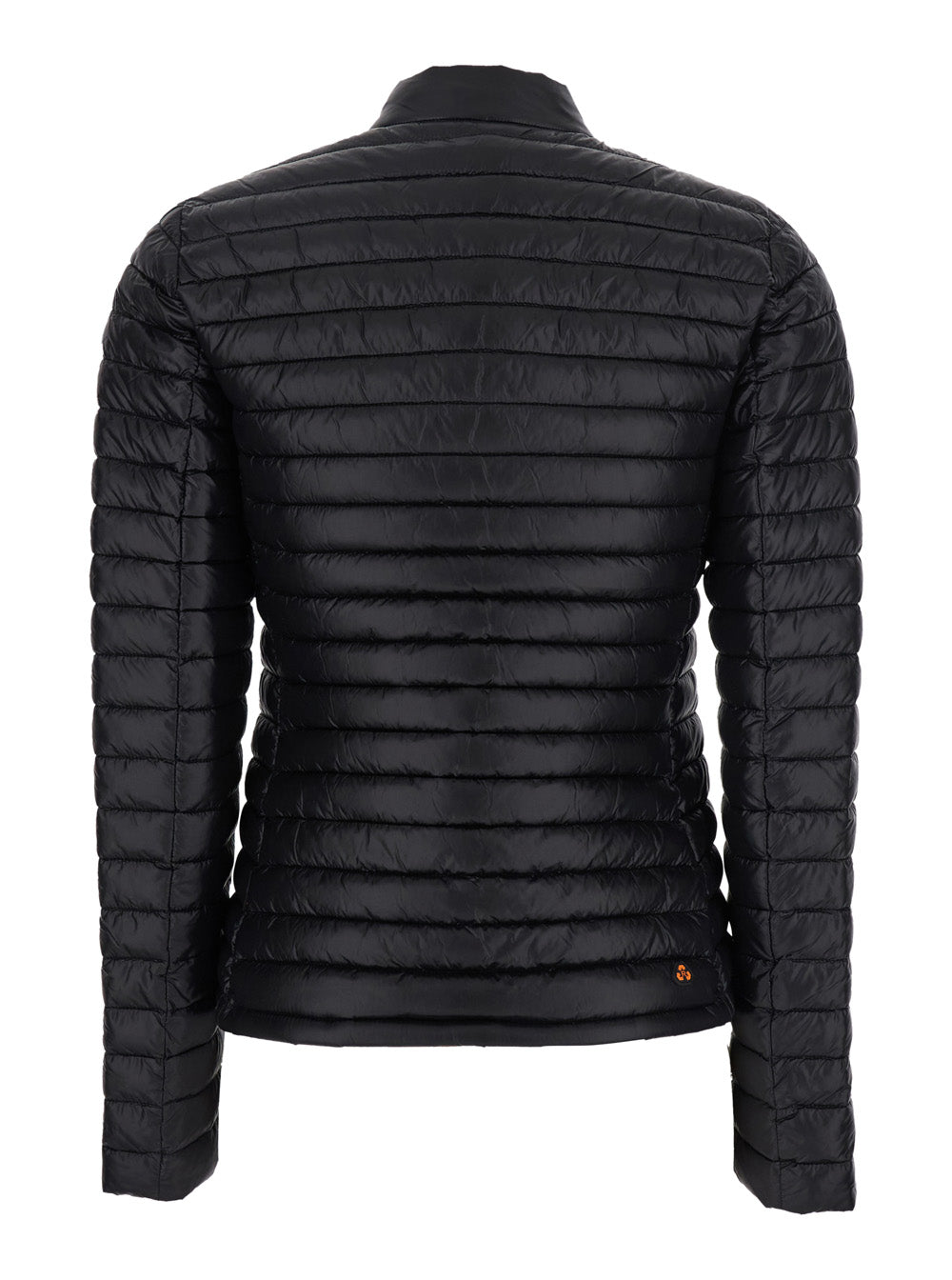 Twinkle Black Down Jacket With High Neck And Logo Patch On The Sleeve Tech Fabric Woman Nylon