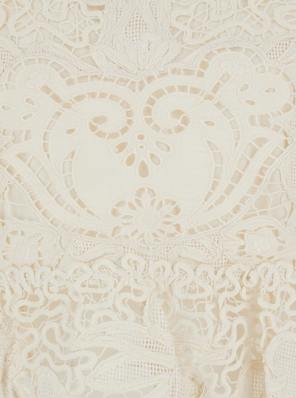 Gianna White Top with All-Over Lace Embroidery in Cotton Woman Tops