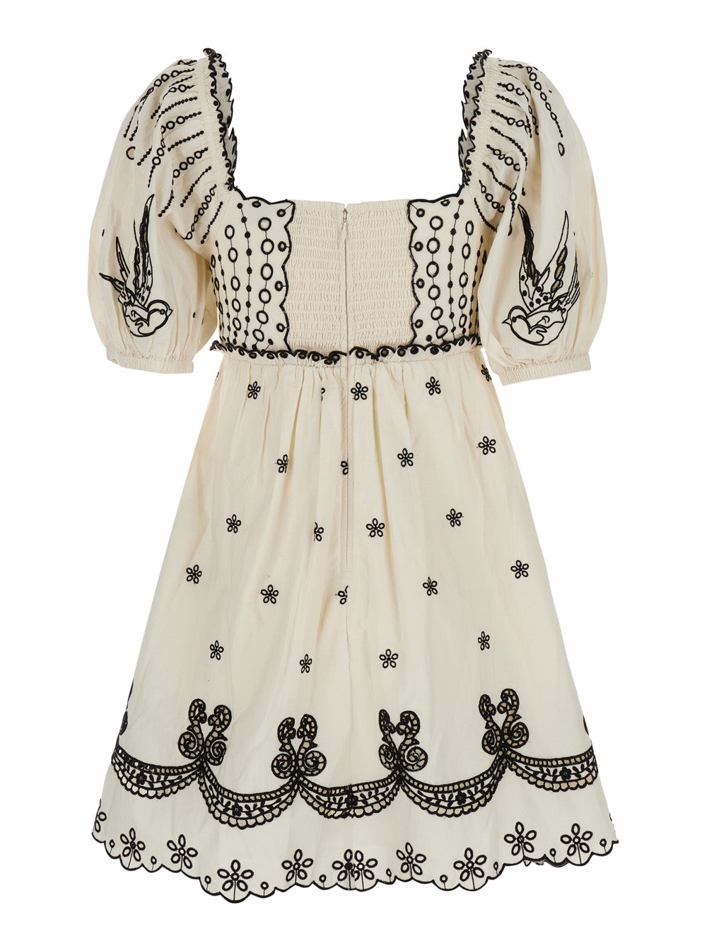 Kingsley White Dress With All-Over Embroidery Cotton Woman