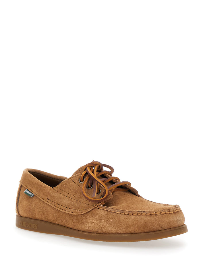 Askook Beige Loafers With Patch Logo On The Side And Tone-On-Tone Stitching Suede Man