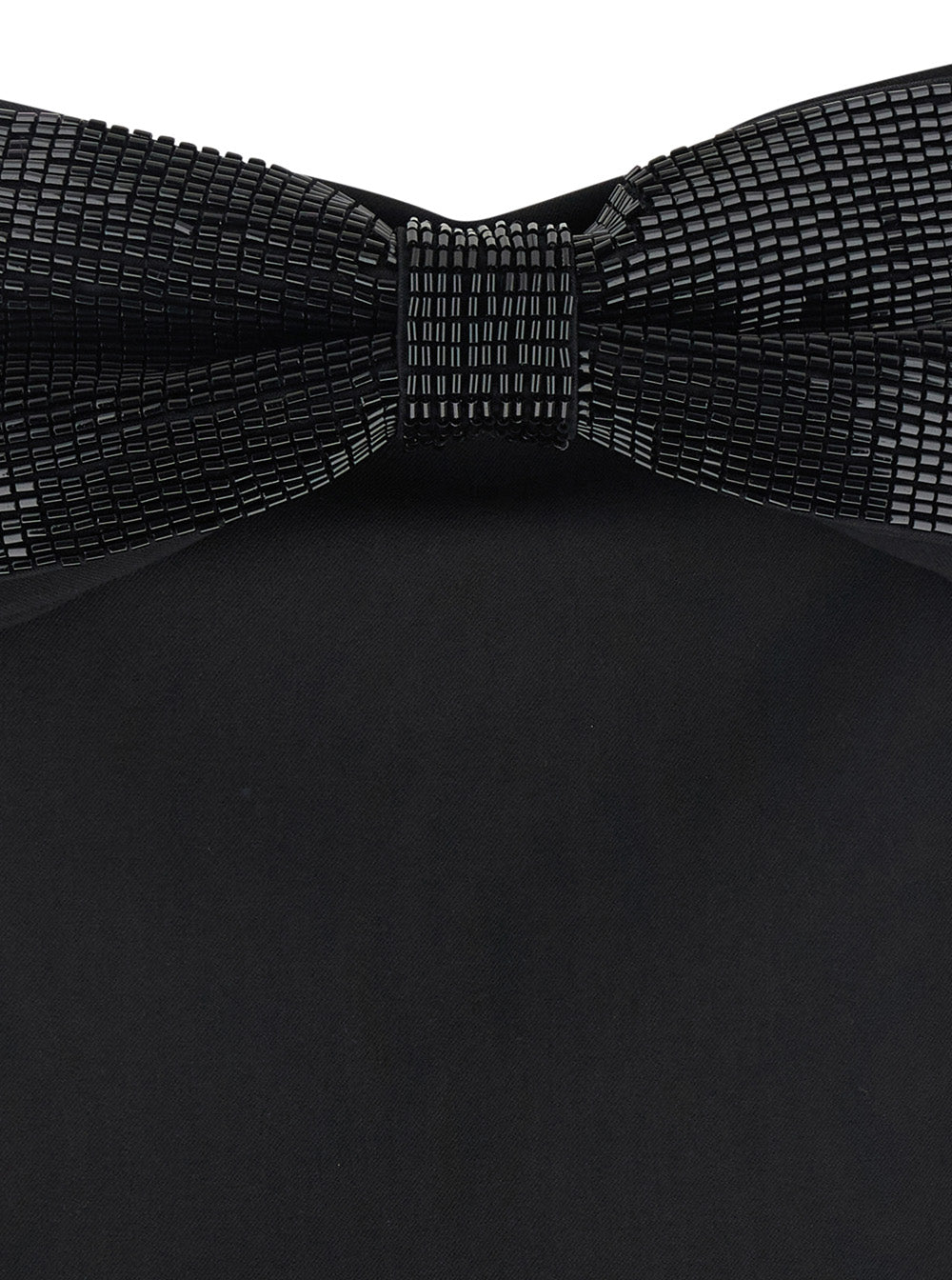Black Sleeveless Top with Bandeau Neckline in Tech Fabric Woman Tops