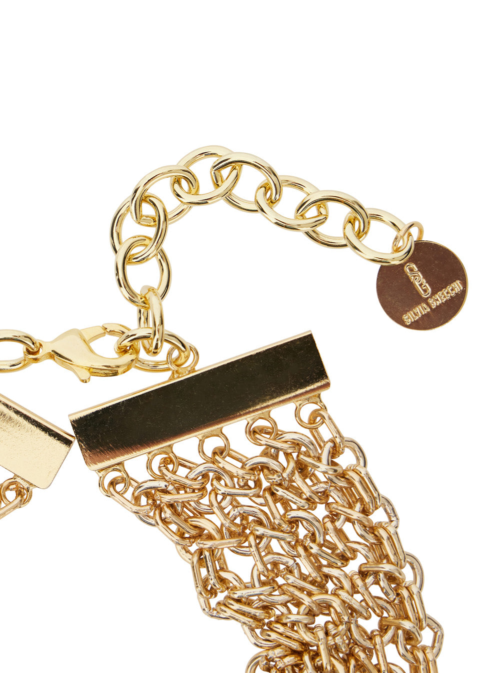 Bandite Gold-Colored Necklace with Chain Design and Logo Pendant in Brass Woman Metallic Necklaces