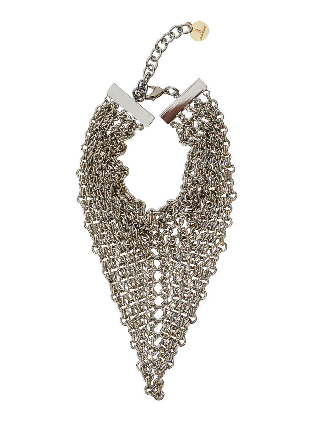 Bandite Silver-Colored Necklace with Chain Design and Logo Pendant in Brass Woman Metallic Necklaces