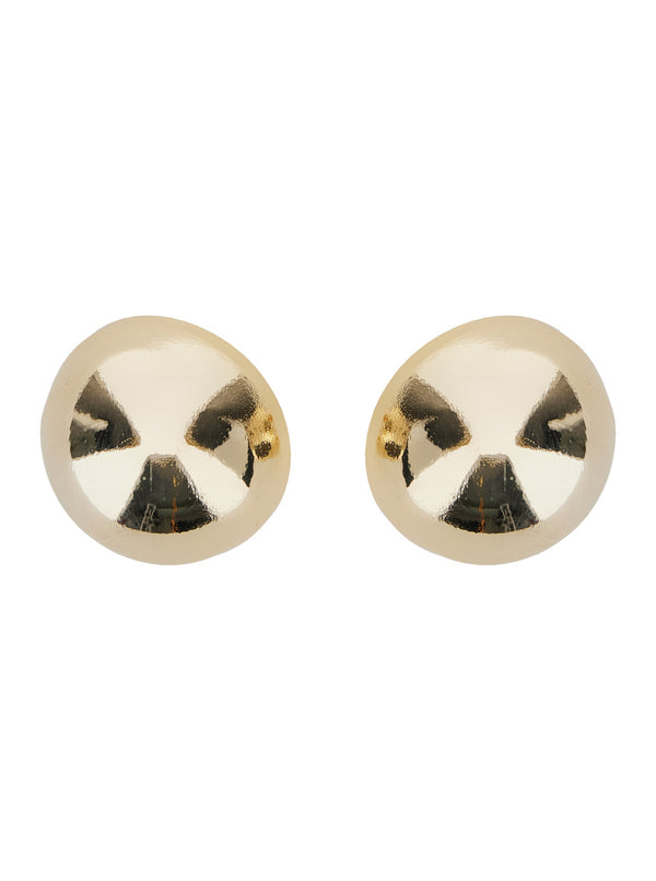 Metallic Circular Earrings With Rear Closure Brass
