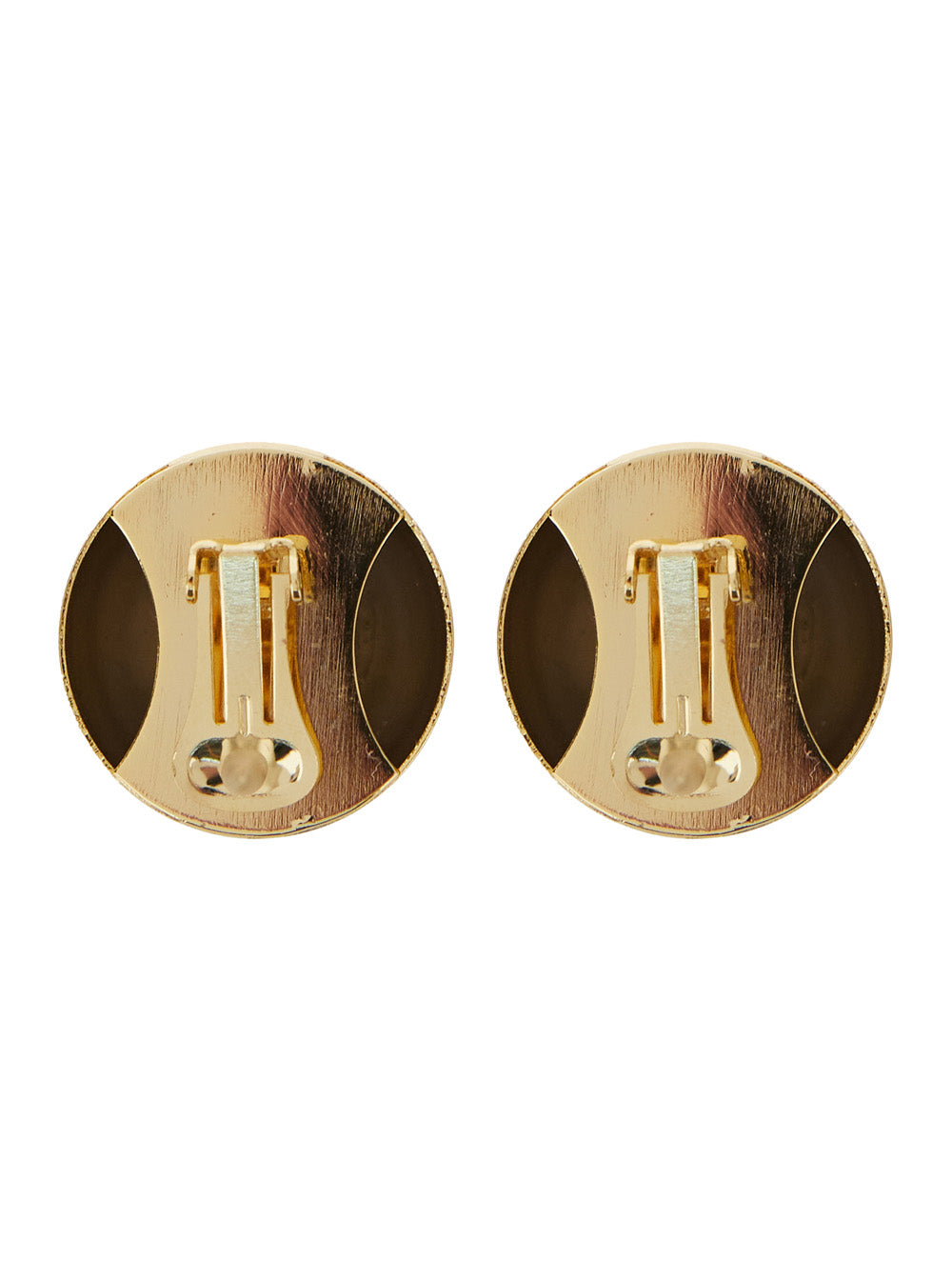Sade Metallic Earings with Rear Closure and Circular Shape in Brass Woman Earrings