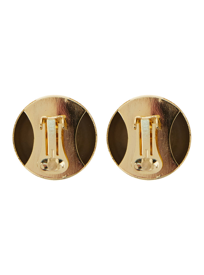 Sade Metallic Earings with Rear Closure and Circular Shape in Brass Woman Earrings