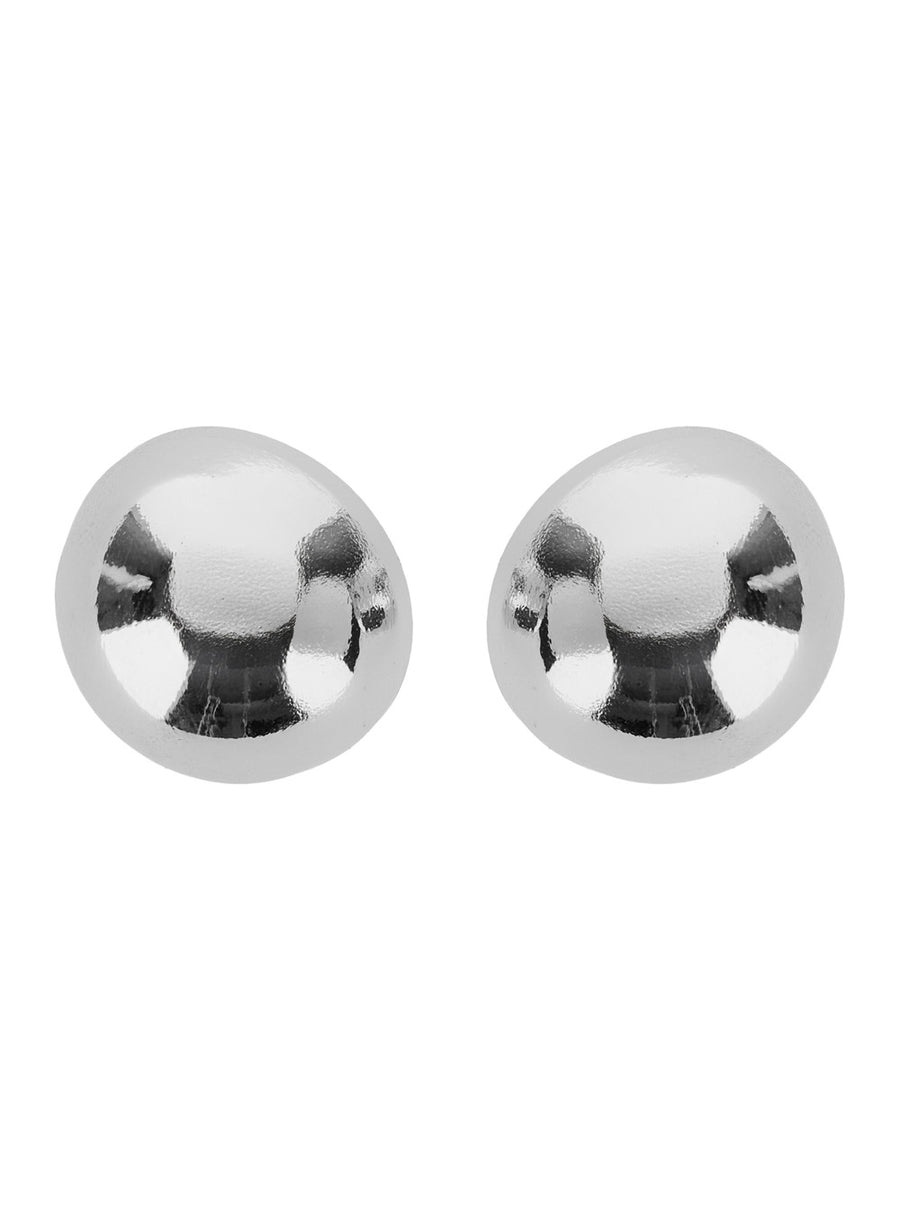 Metallic Circular Earrings With Rear Closure Brass