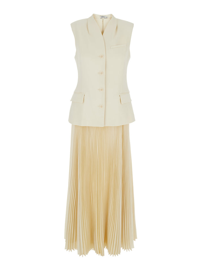 Georgina Multicolor Long Dress With Sleeveless Vest Viscose Blend Stretch Woman Polyester Elastan