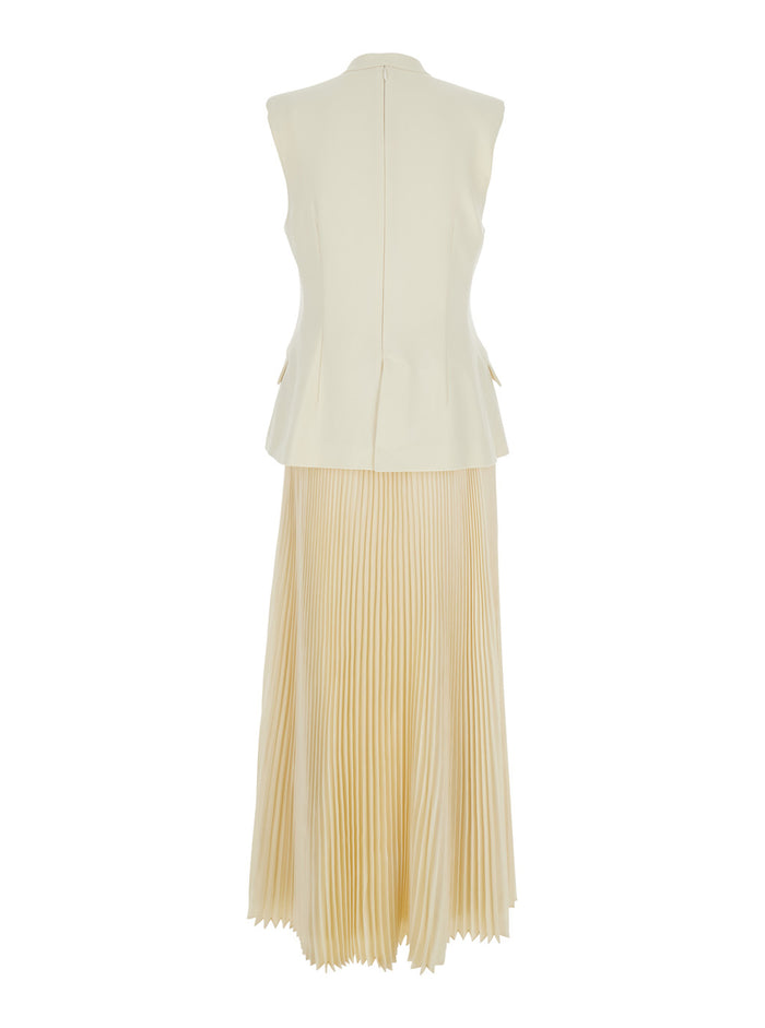 Georgina Multicolor Long Dress With Sleeveless Vest Viscose Blend Stretch Woman Polyester Elastan