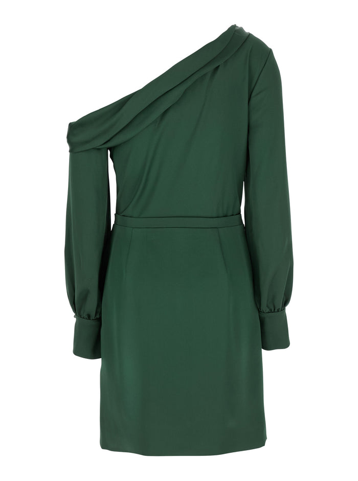 Cameron Green One-Shoulder Dress With Front Single Slit Acetate Blend Woman Polyester