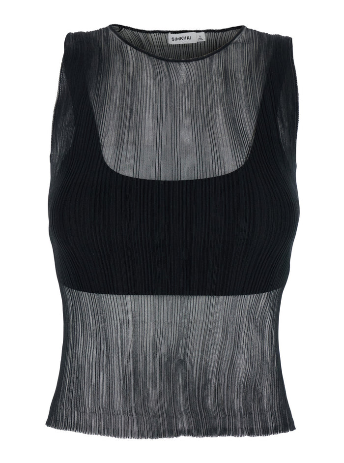Oakley Black Top With Layered Design And Semi-Transparent Effect Tech Fabric Woman Polyester Tops