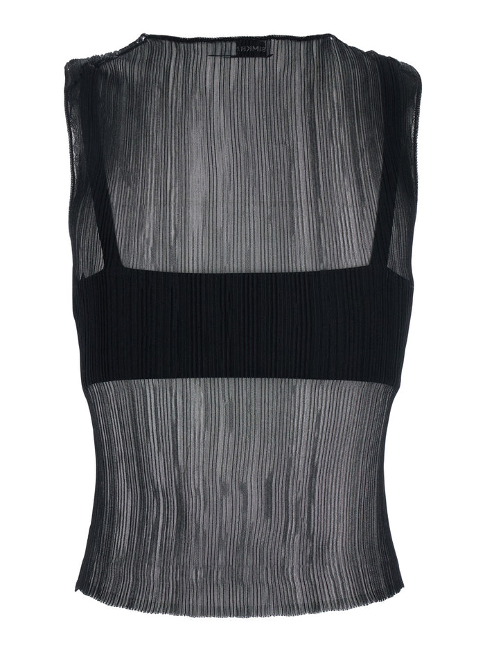 Oakley Black Top With Layered Design And Semi-Transparent Effect Tech Fabric Woman Polyester Tops