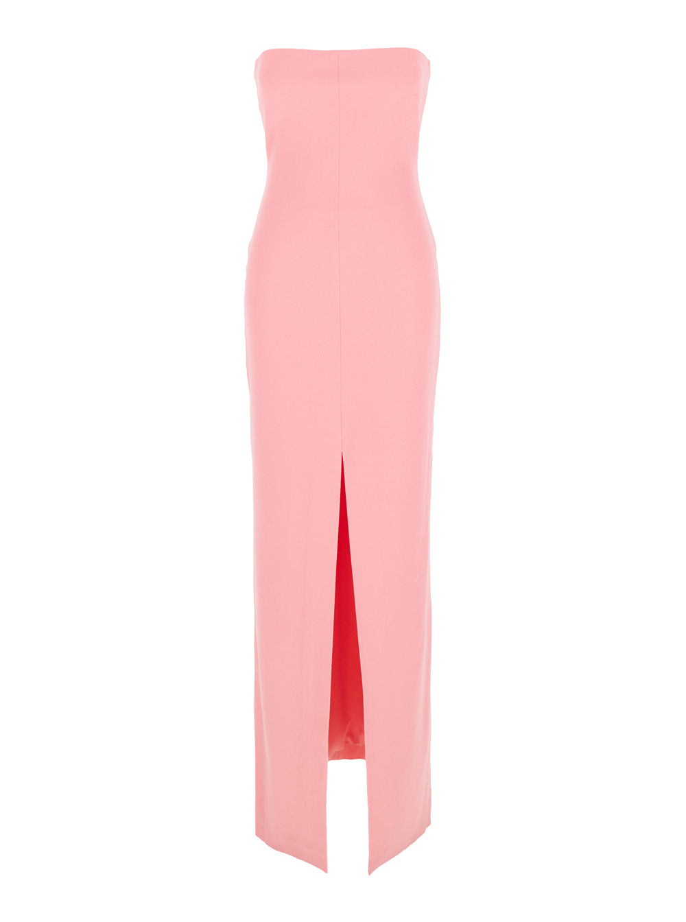 Bysha Pink Long Dress With Front Split Tech Fabric Stretch Woman