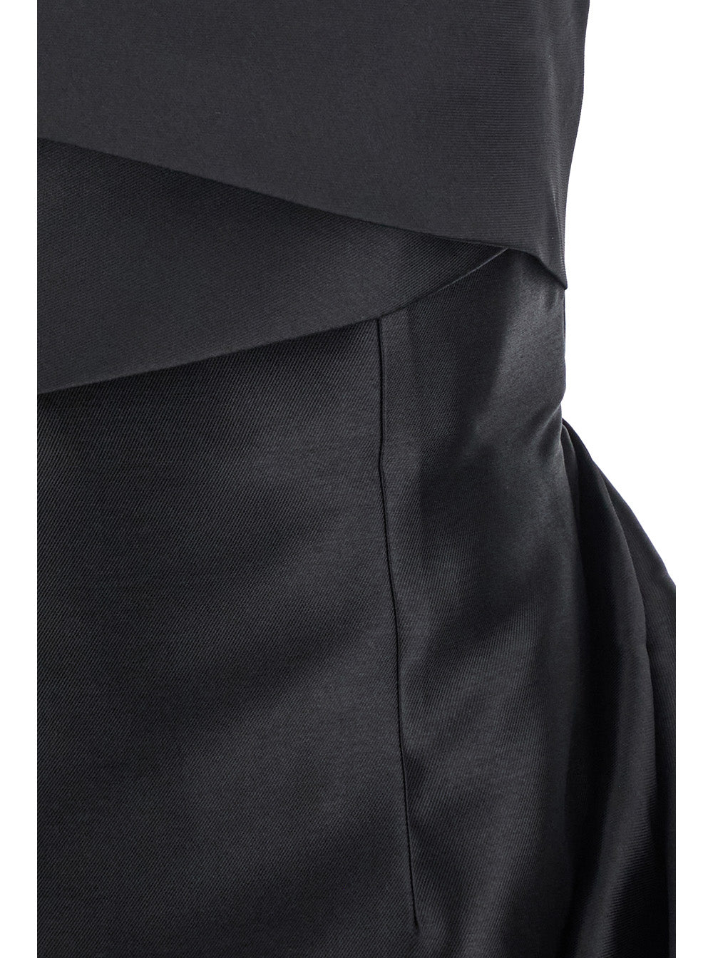 Meyer Black Mini Dress With Boned Bodice And Train Tech Fabric Stretch Woman