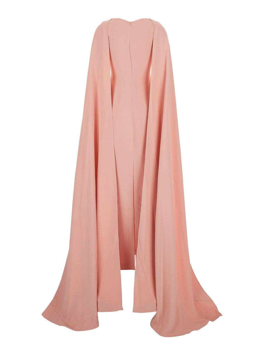 Morgan Pink Long Dress with V Neck and Rear Single Slit in Tech Fabric Woman Polyester