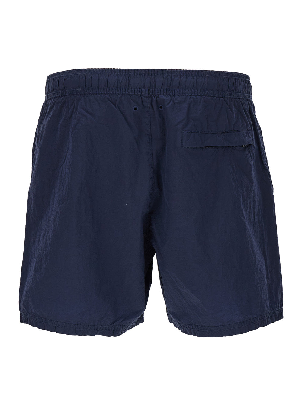 Dark Blue Wrinkled Effect Swimsuit Technical Fabric Man Blu Polyamide Beachwear