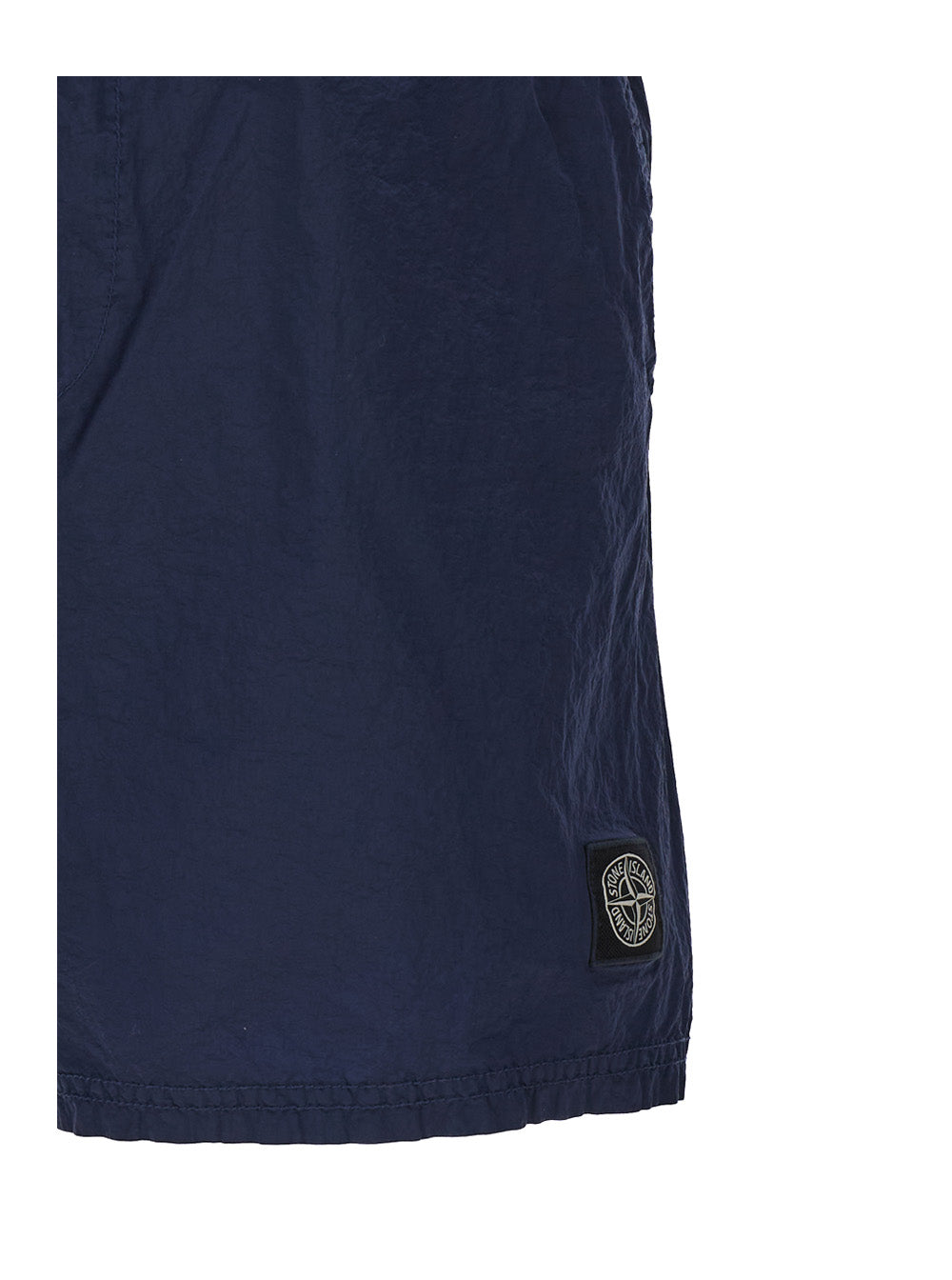 Dark Blue Wrinkled Effect Swimsuit Technical Fabric Man Blu Polyamide Beachwear