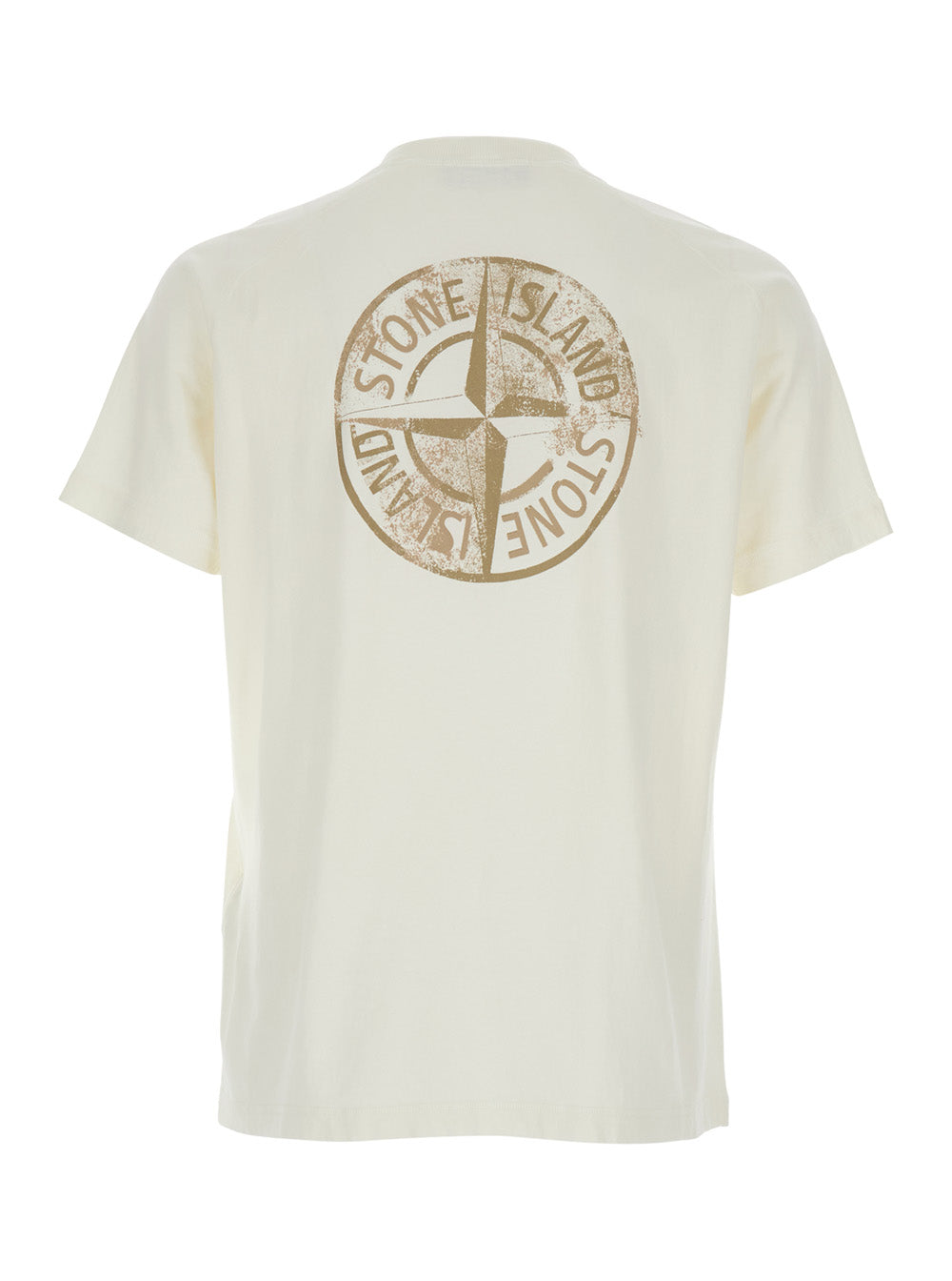 White T-Shirt With Lettering Logo On The Front And Maxi Back Cotton Man Tshirts Polo Shirts