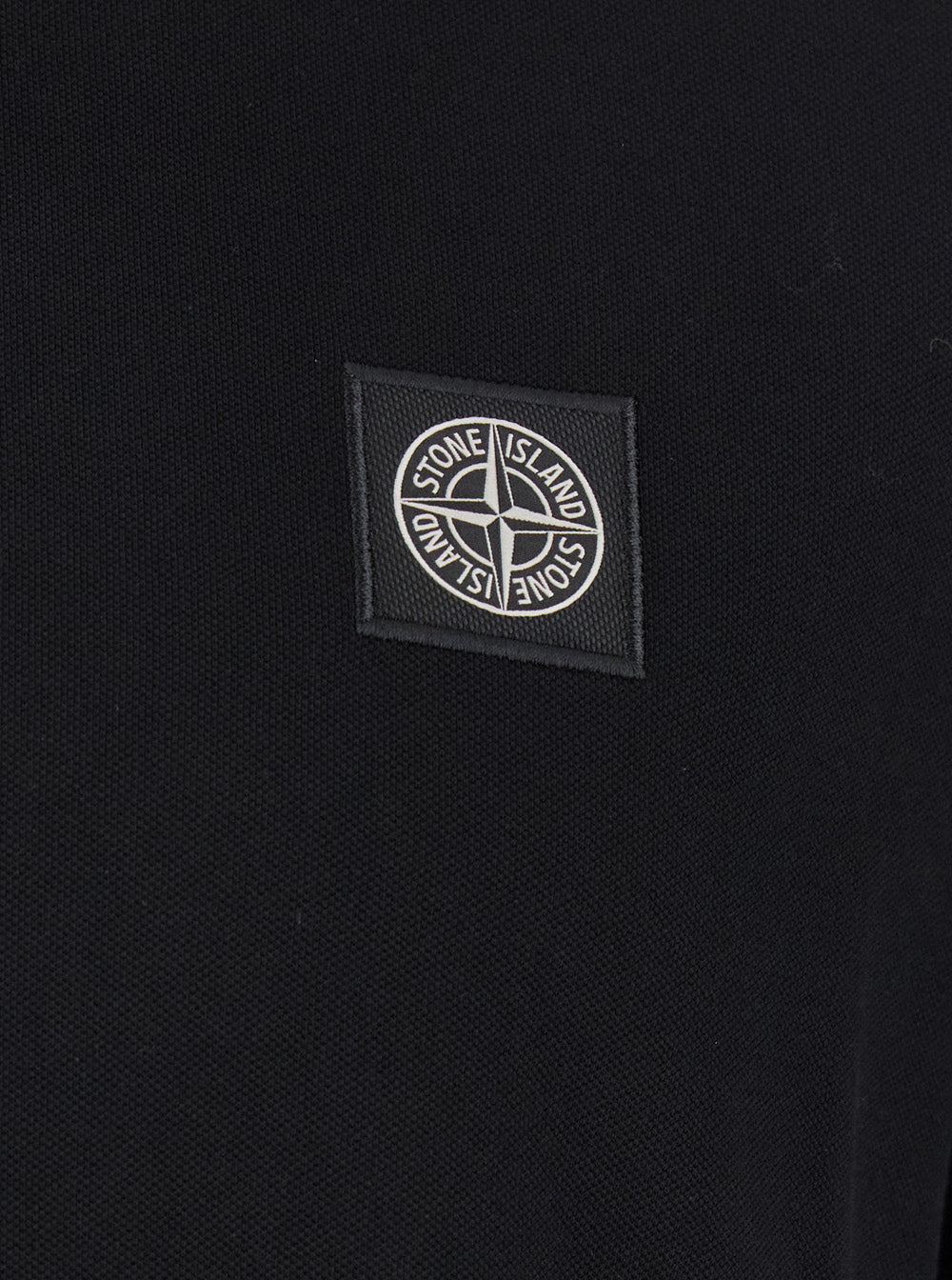 Black Polo Shirt With Classic Collar And Logo Patch On The Front Cotton Stretch Man Elastane Tshirts