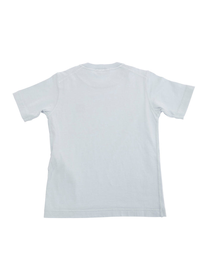 Light Blue T-Shirt With Round Neck And Logo Patch On The Front Cotton Boy Tshirts Polo Shirts