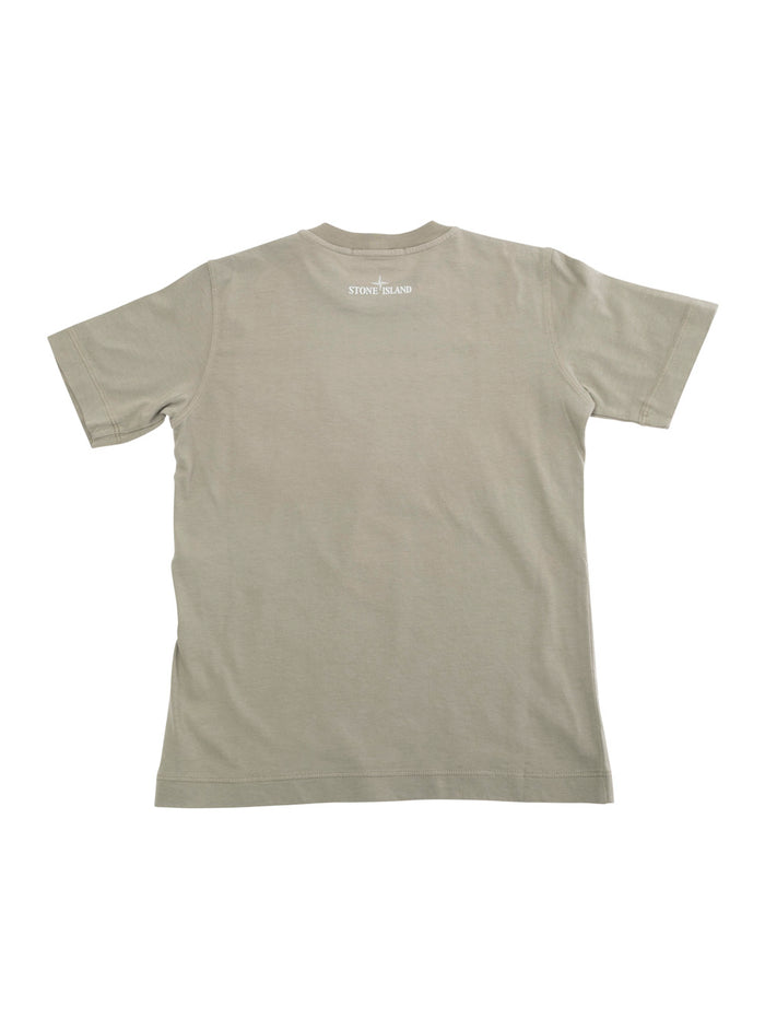 Grey T-Shirt With Logo Print On The Front And Lettering Rear Cotton Boy Tshirts Polo Shirts