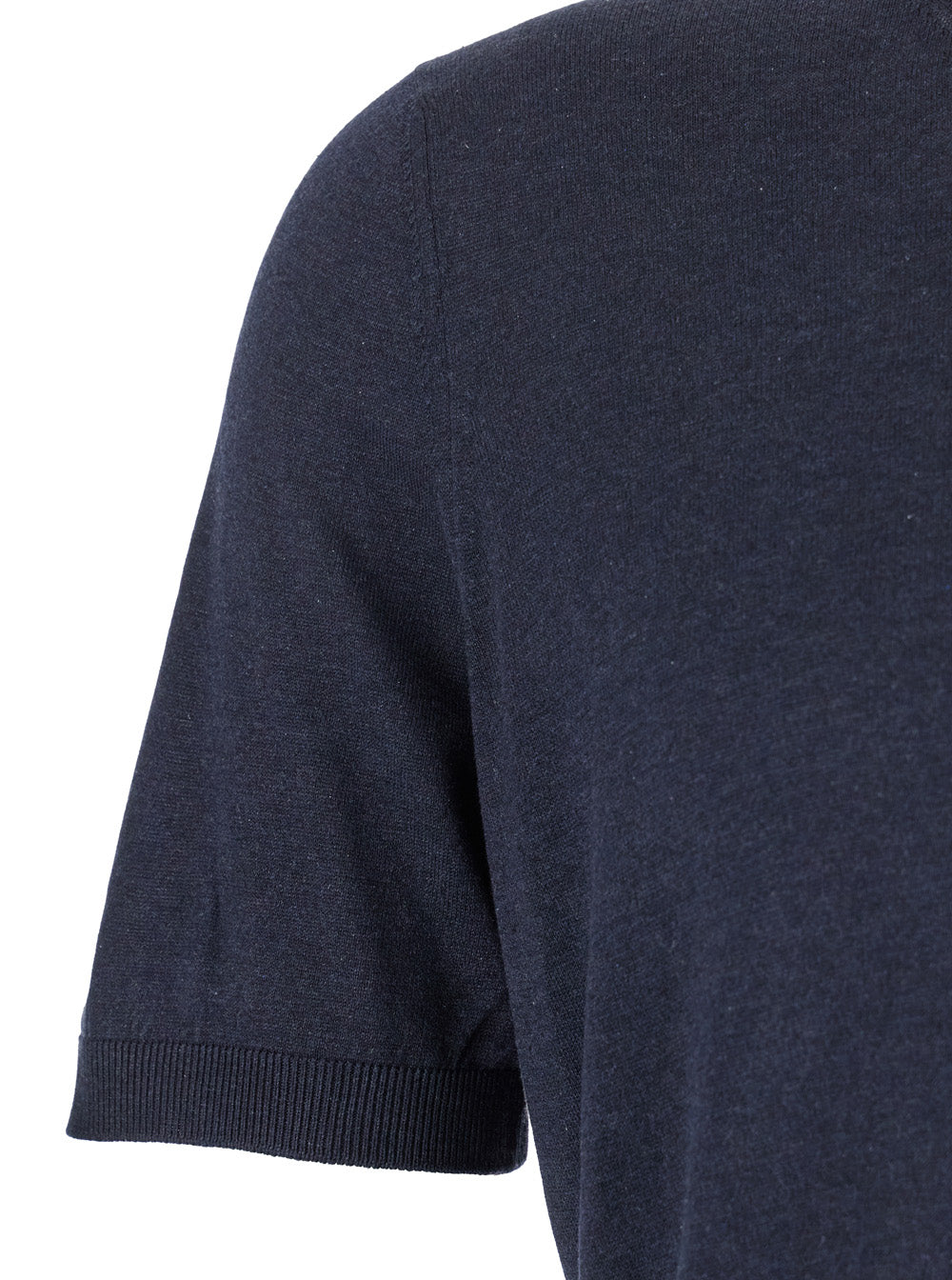 Blue Crewneck T-shirt with Ribbed Edges in Cotton Man Blu Tshirts And Polo Shirts