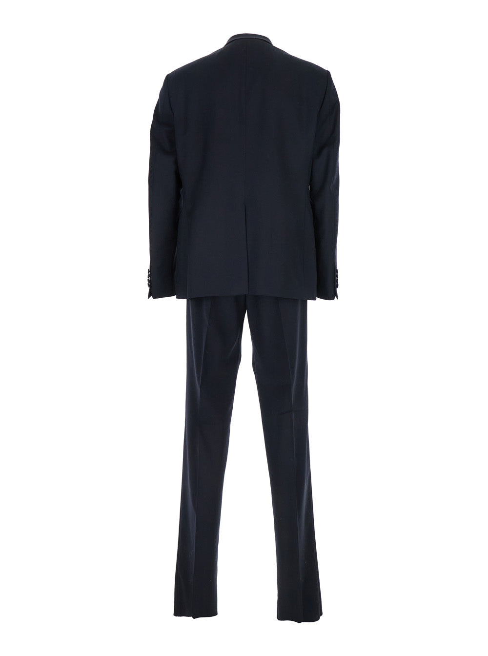 Blue Single-Breasted Suit with Peak Revers in Wool Man Blu Suits
