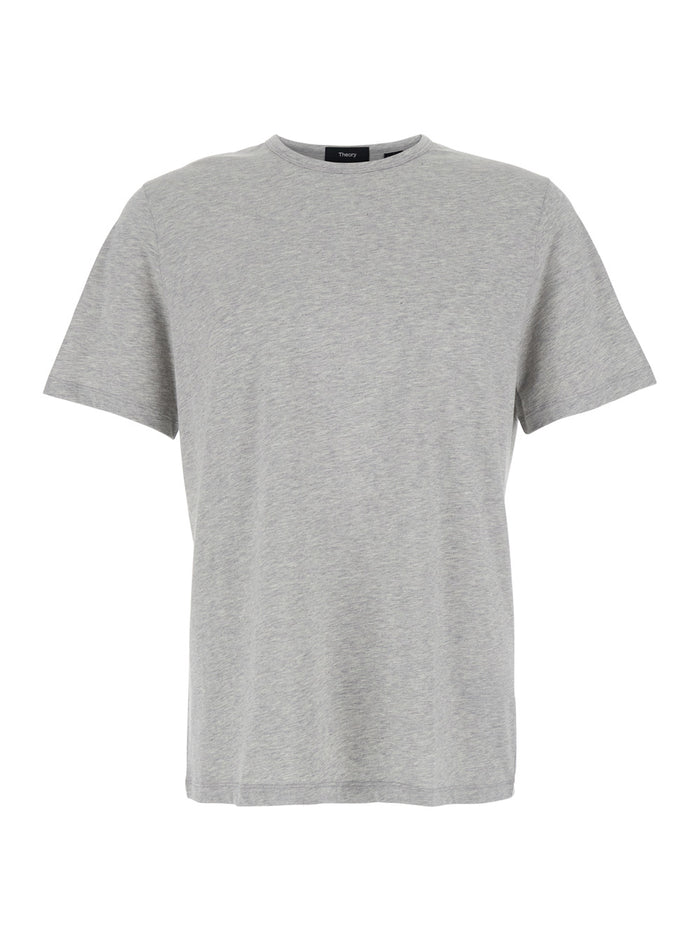 Grey Basic Crewneck T-Shirt Jersey Man Tshirts And Polo Shirts