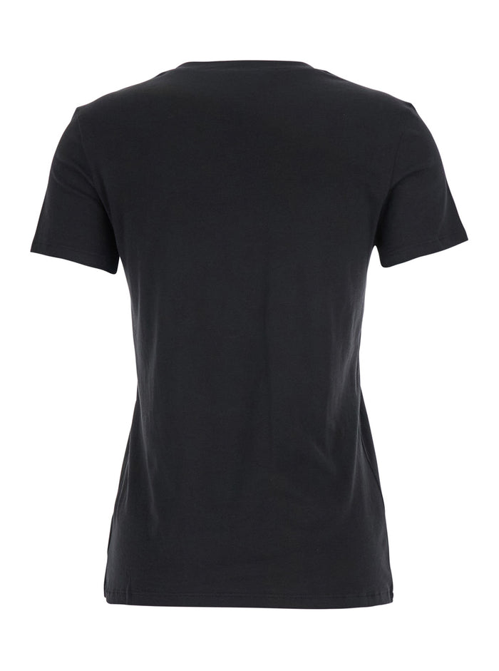 Black Crewneck T-Shirt Cotton Woman Tshirts And Polo Shirts