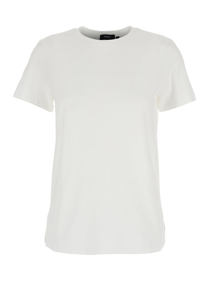 White Crewneck T-Shirt Cotton Woman Tshirts And Polo Shirts