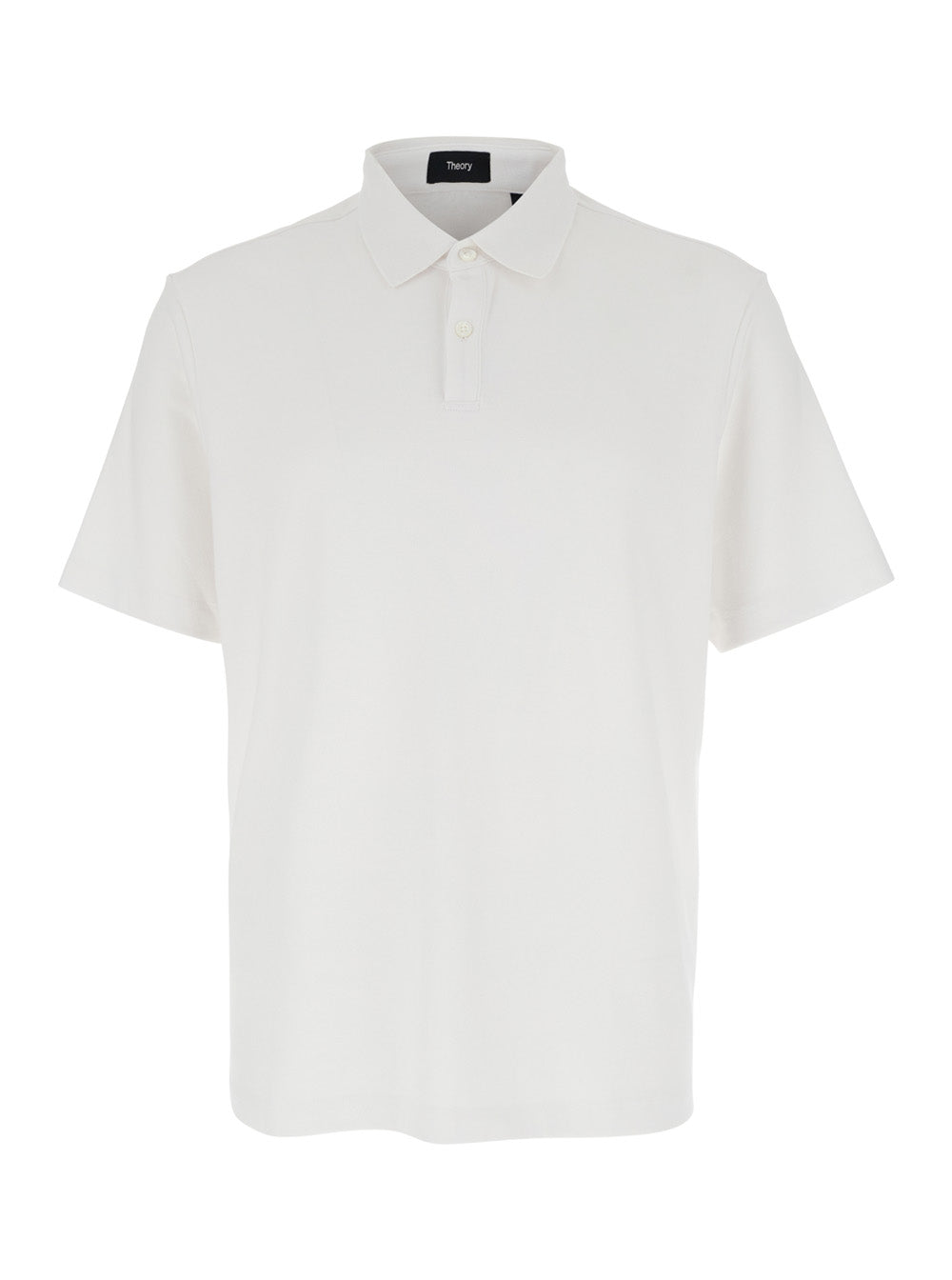 White Polo Shirt with Button Closure in cotton Man Tshirts And
