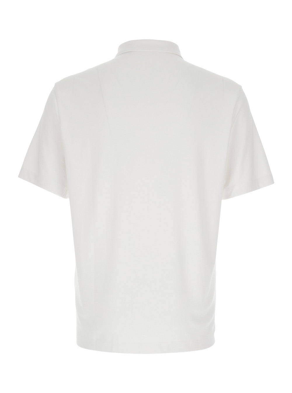 White Polo Shirt with Button Closure in cotton Man Tshirts And