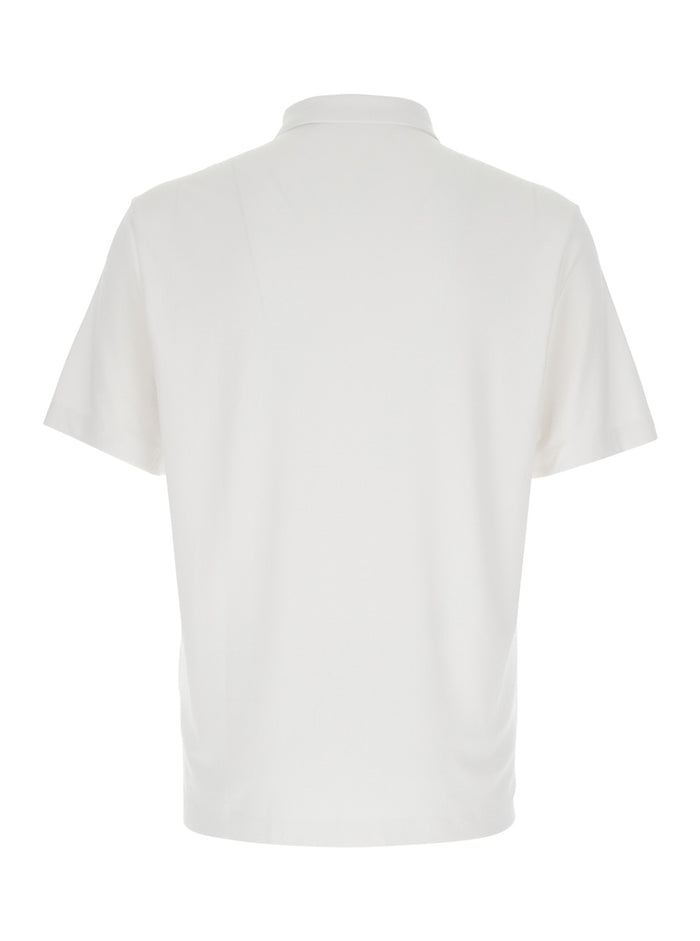 White Polo Shirt with Button Closure in cotton Man Tshirts And