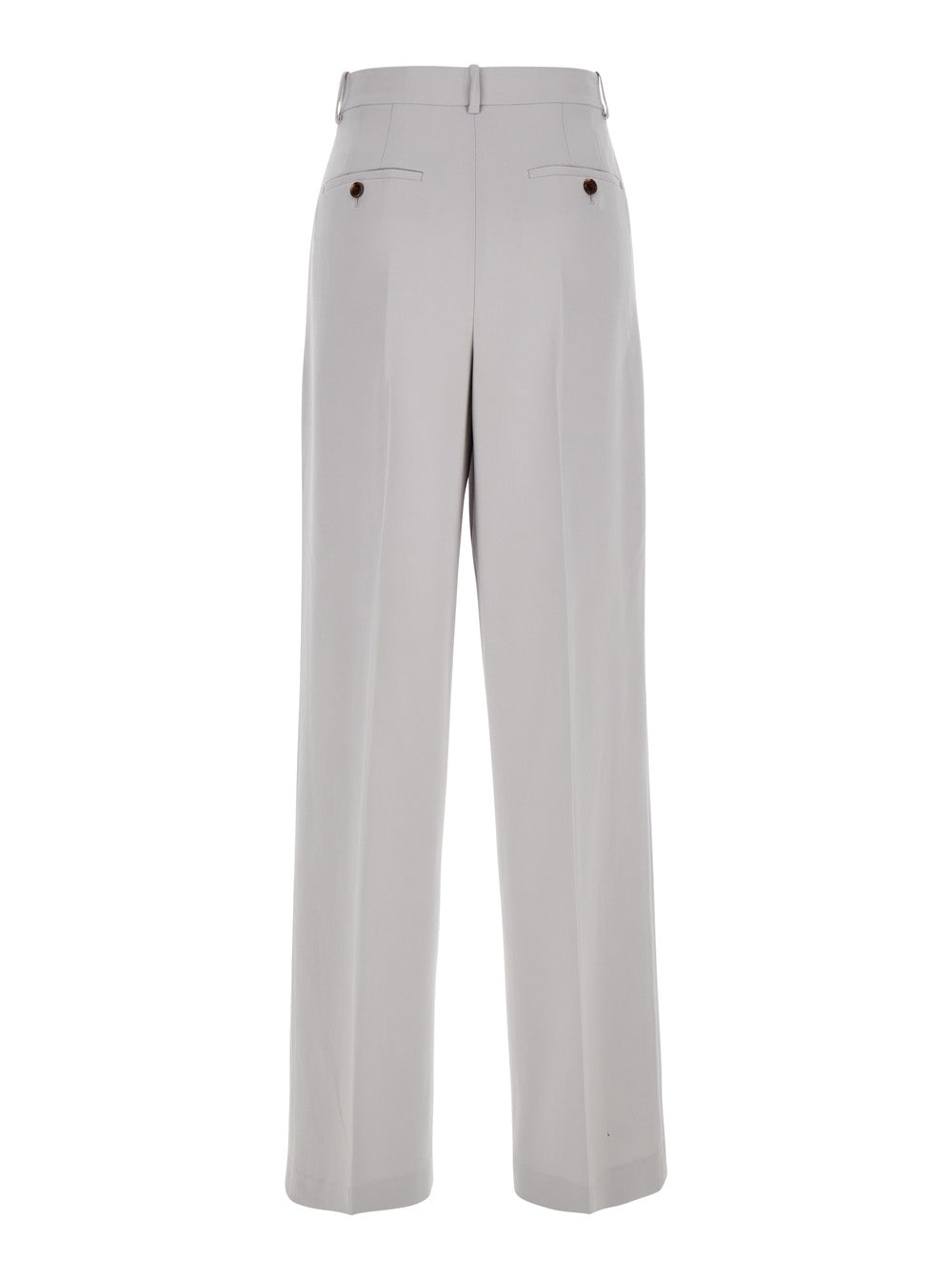 Metallic Pants with High Waist and Front Pences in Tech Fabric Woman Triacetate Polyester Trousers