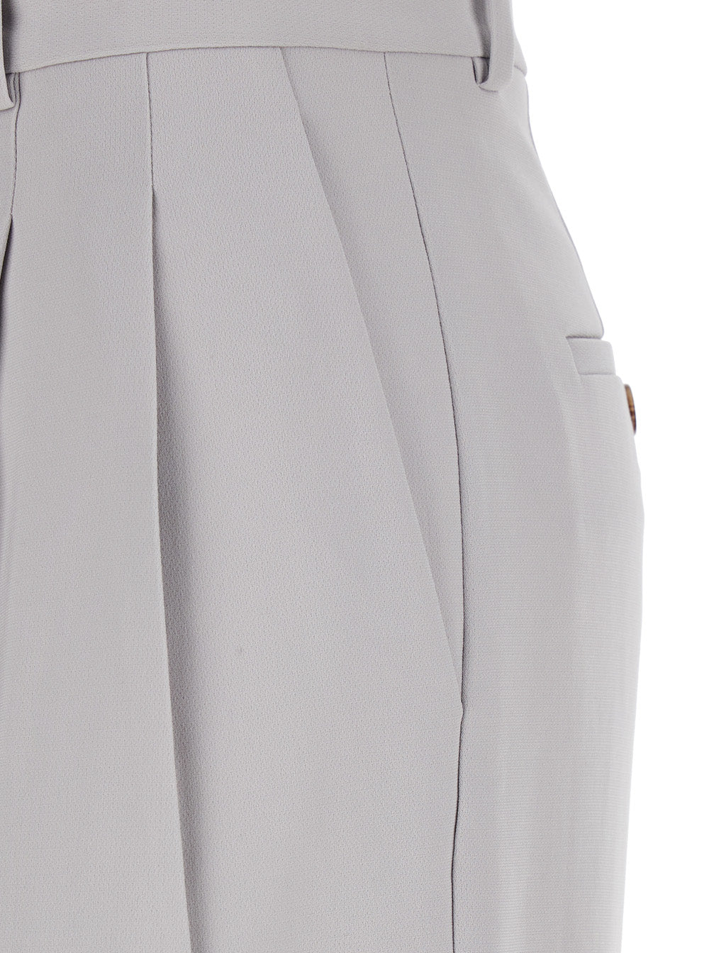 Metallic Pants with High Waist and Front Pences in Tech Fabric Woman Triacetate Polyester Trousers