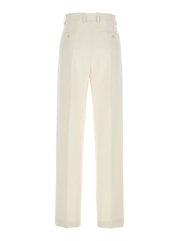 Admiral White Pants With Belt Loops Tech Fabric Woman Trousers