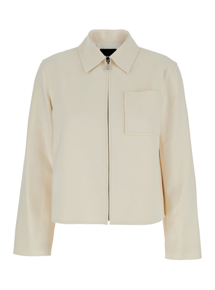 Admiral White Jacket With Classic Collar Tech Fabric Woman Blazers