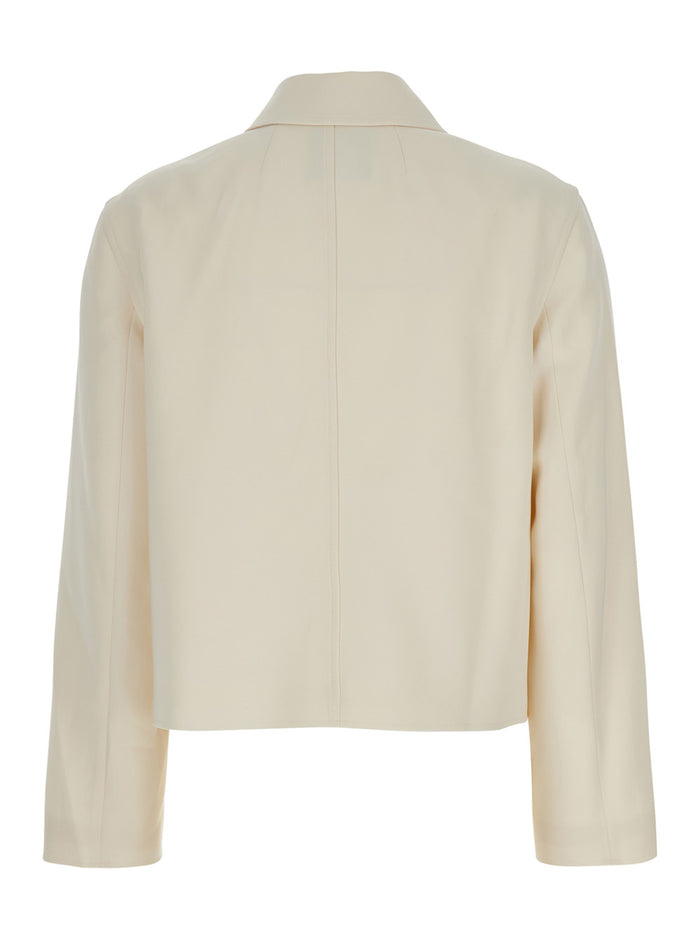 Admiral White Jacket With Classic Collar Tech Fabric Woman Blazers
