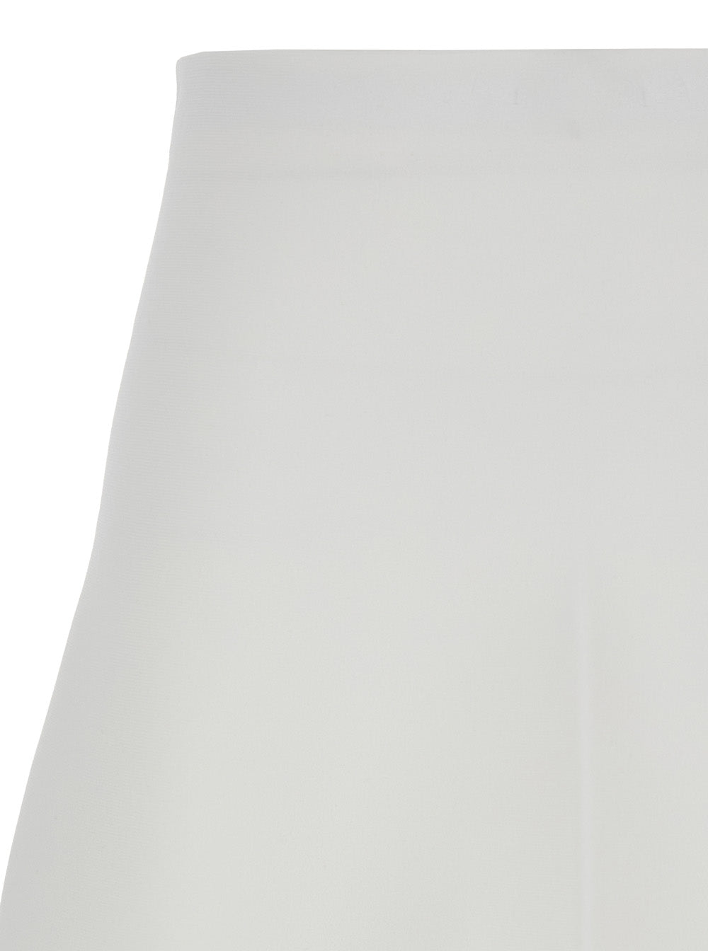 White Mid-Waist Flared Skirt Viscose Blend Woman